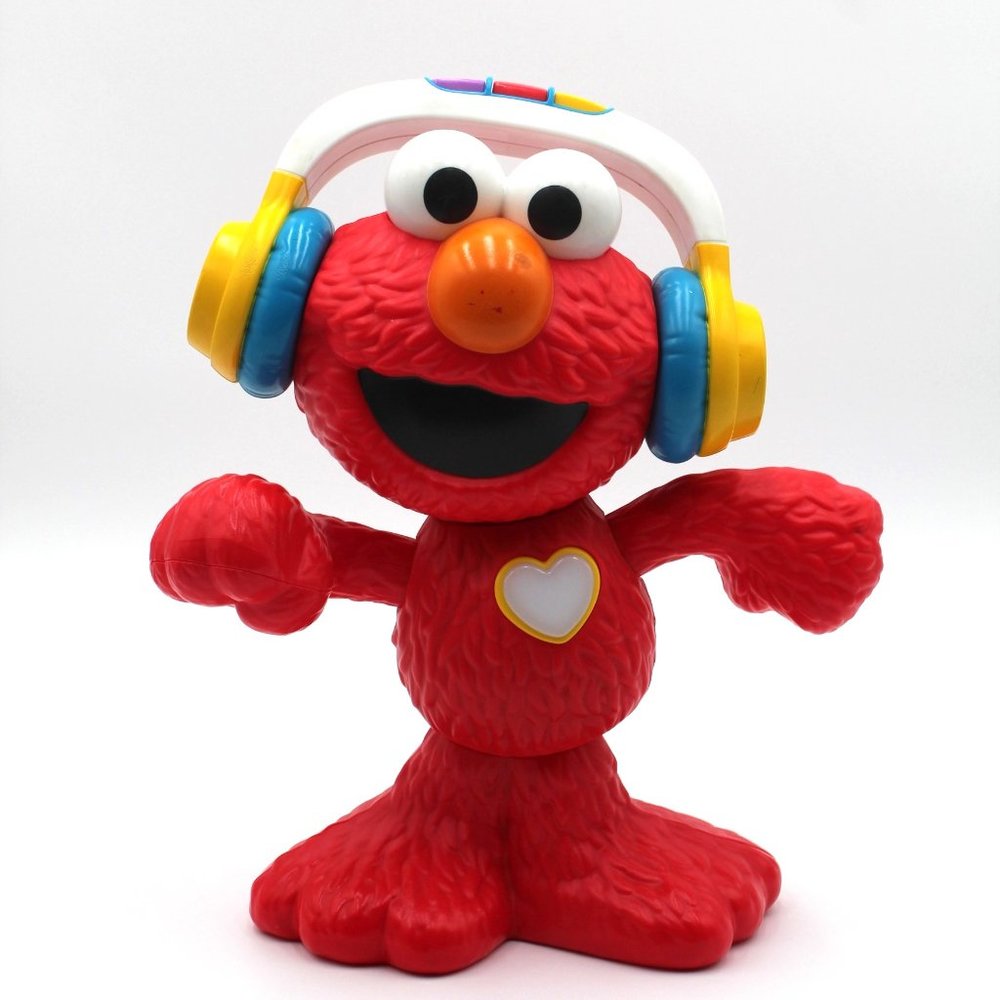 Sesame Street Lets Dance Elmo 12" Elmo Toy Sings & Dances Headphones WORKING